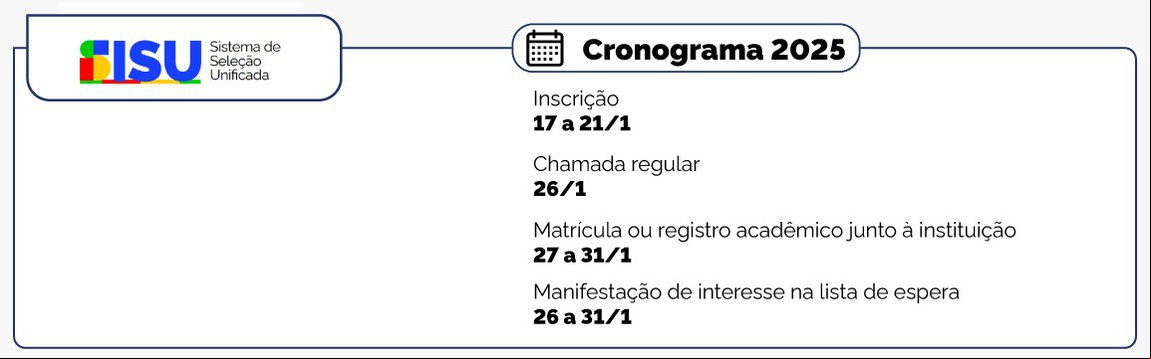Cronograma do Sisu 